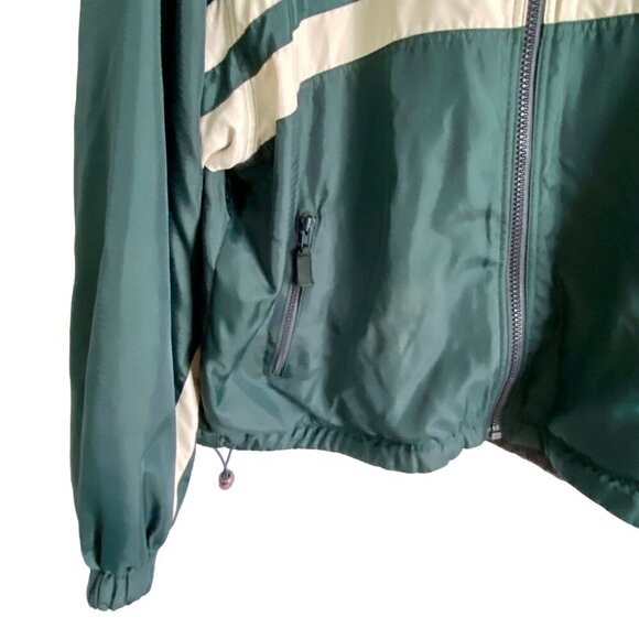 Roundtree & Yorke Reversible Green White Nylon Gray Fleece Jacket Men's Large - Picture 9 of 11